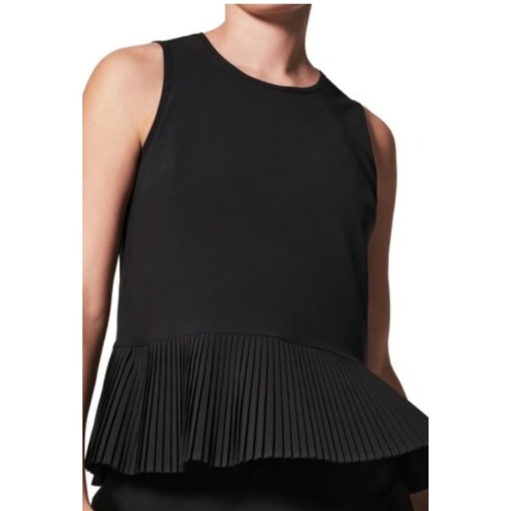 Spanx Get Moving Pleated Tank Top Black Sleeveless Activewear 50304R Womens XS
